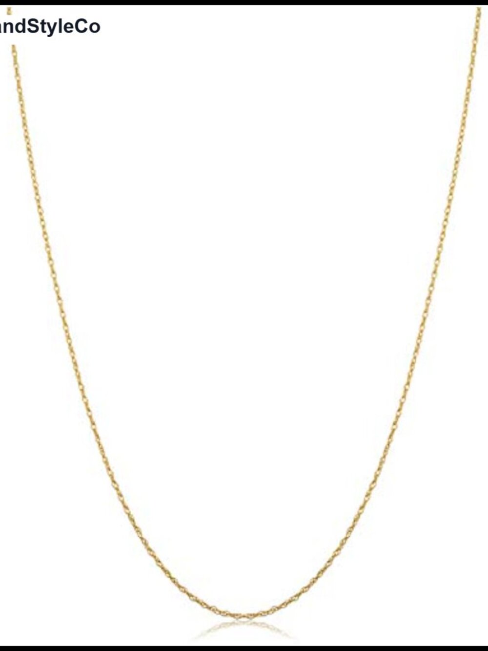 14k Yellow Gold Rope Chain Necklace Women 14"